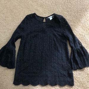 H&M bell sleeve black lace top